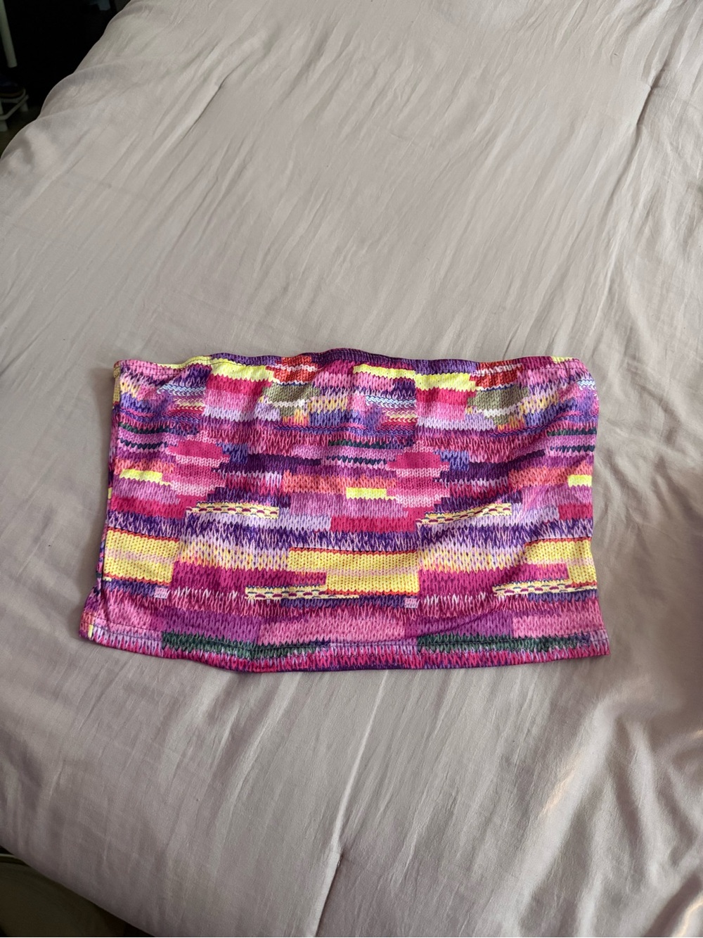 Pink Multicolor Tube Skirt - Women's Stretch Mini
